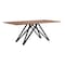 Armen Living Modena Contemporary Dining Table in Matte Black Finish and Walnut Wood Top LCMNDIWABL - alternate 1